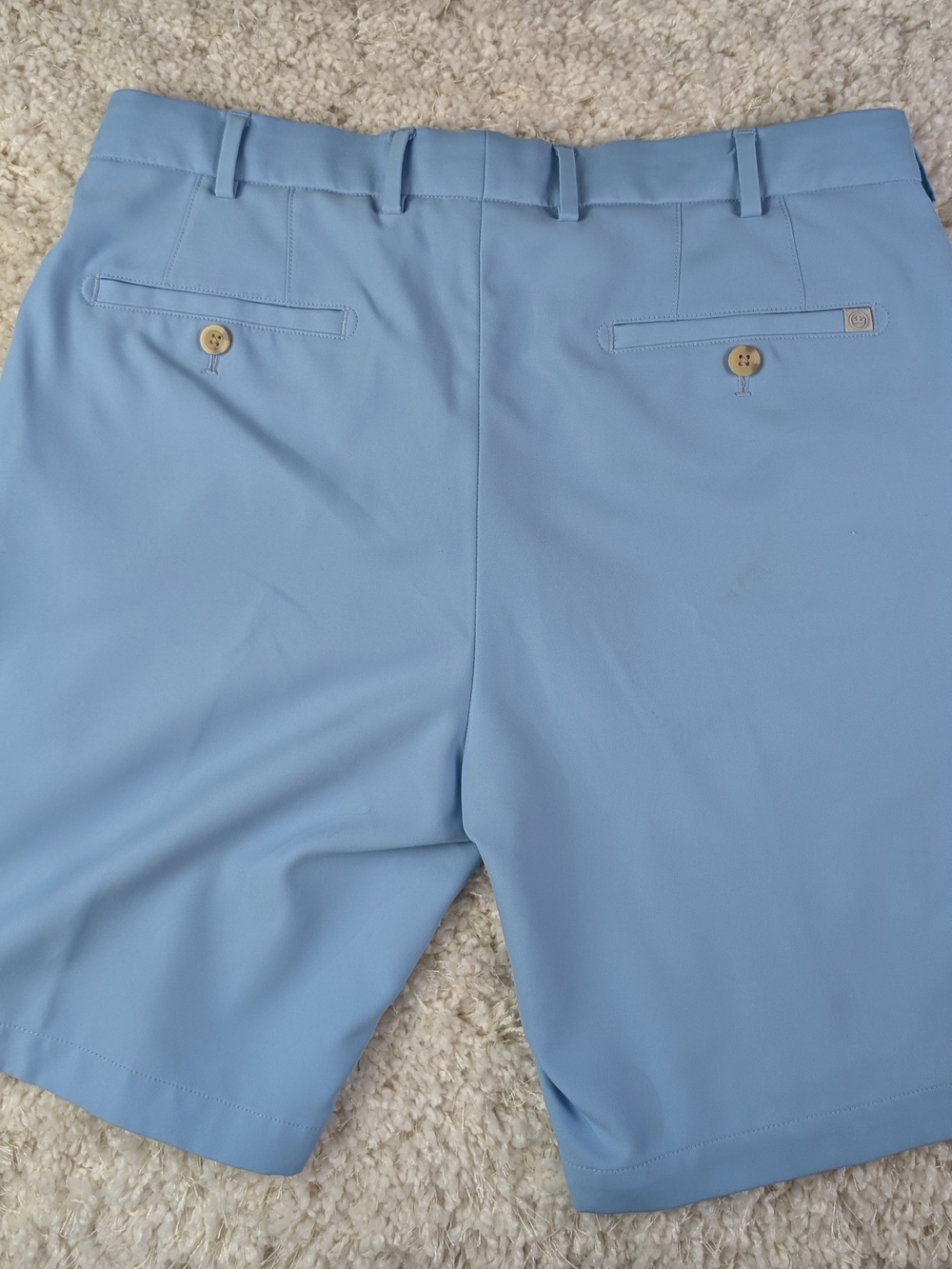 Peter Millar Light Blue Performance Flat Front Shorts - Picture 3 of 3